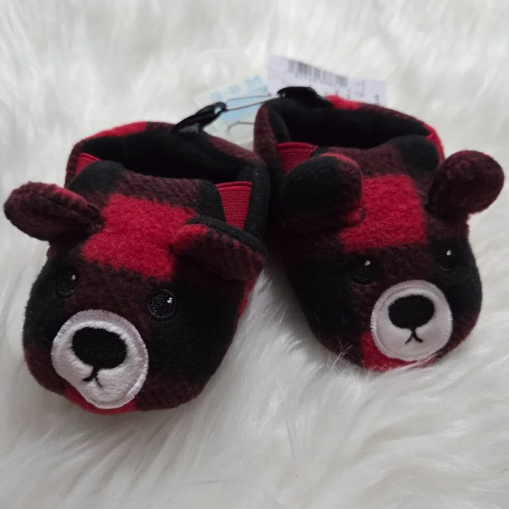 The Children's Place Plaid Baby Bear Booties